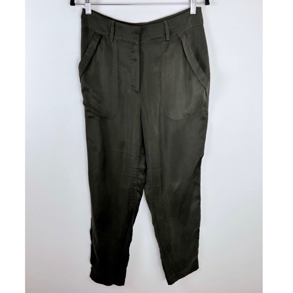 Bebe Womens Cupro Dress Pants Size 6 Small Straight Leg Work Career Trousers